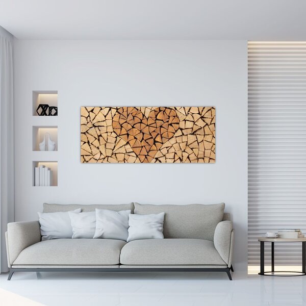 Slika - Srce od drveta (120x50 cm)