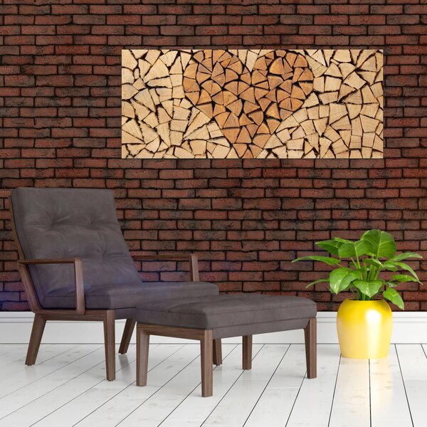 Slika - Srce od drveta (120x50 cm)