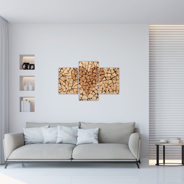Slika - Srce od drveta (90x60 cm)