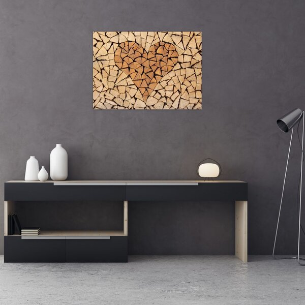 Slika - Srce od drveta (70x50 cm)