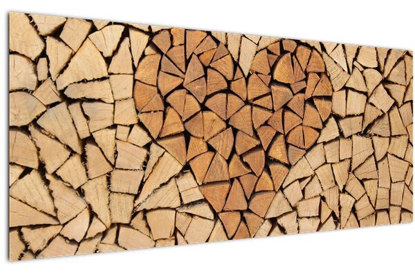 Slika - Srce od drveta (120x50 cm)