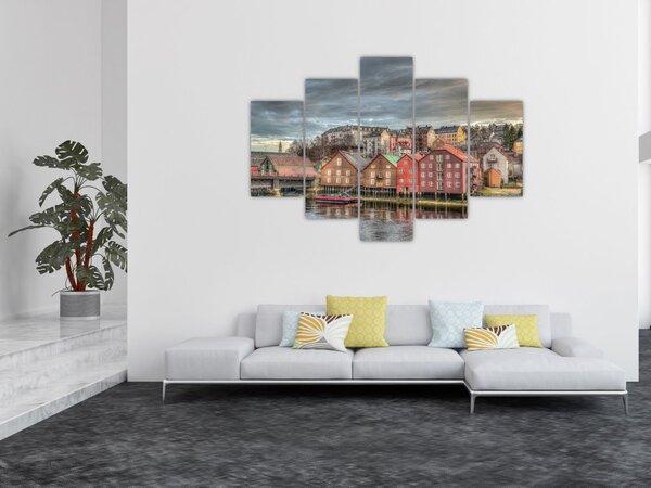Slika - Kuće uz rijeku (150x105 cm)