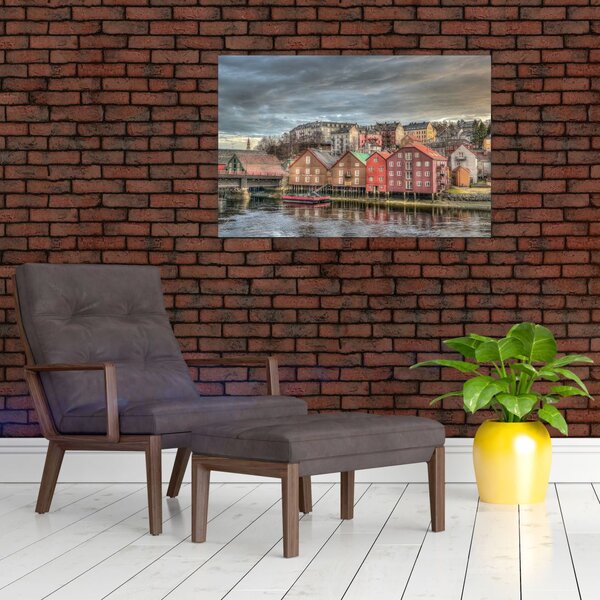 Slika - Kuće uz rijeku (90x60 cm)