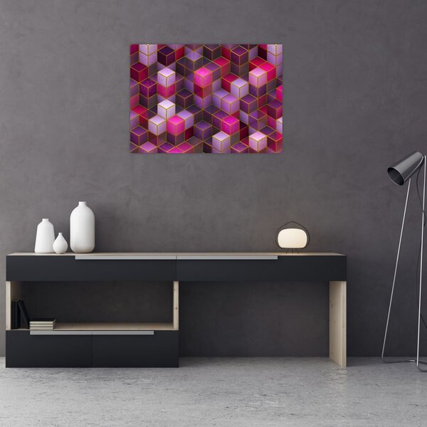 Slika ljubičastih kockica (70x50 cm)