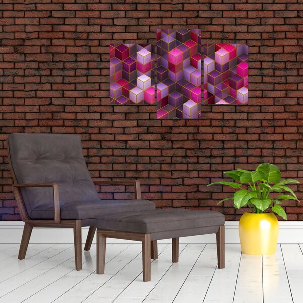 Slika ljubičastih kockica (90x60 cm)