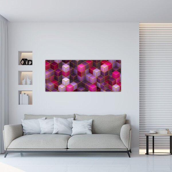 Slika ljubičastih kockica (120x50 cm)