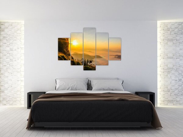 Slika doline u jutarnjoj magli (150x105 cm)