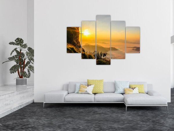 Slika doline u jutarnjoj magli (150x105 cm)
