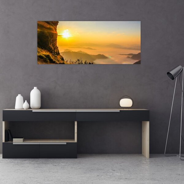 Slika doline u jutarnjoj magli (120x50 cm)