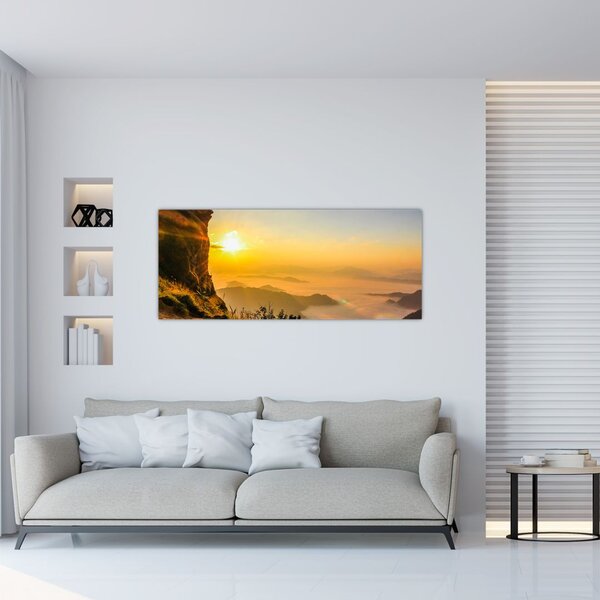 Slika doline u jutarnjoj magli (120x50 cm)