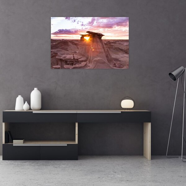 Slika - zalazak sunca u pustinji (90x60 cm)