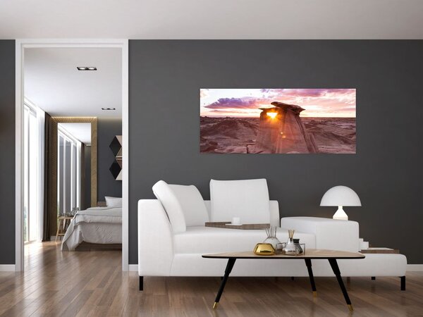 Slika - zalazak sunca u pustinji (120x50 cm)