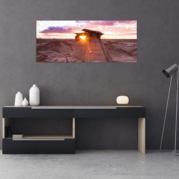 Slika - zalazak sunca u pustinji (120x50 cm)