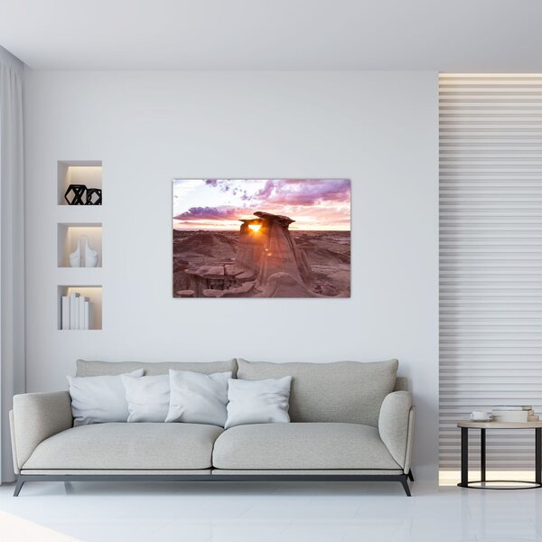 Slika - zalazak sunca u pustinji (90x60 cm)