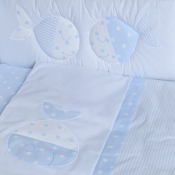 Magic Baby komplet posteljine Ribice 4-dijelni, 120x60/130x65 cm, 100% pamuk