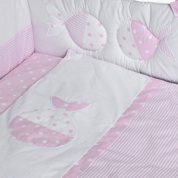 Magic Baby komplet posteljine Ribice 4-dijelni, 120x60/130x65 cm, 100% pamuk