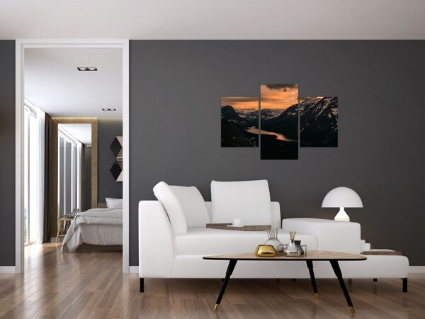 Slika jezera između planina (90x60 cm)