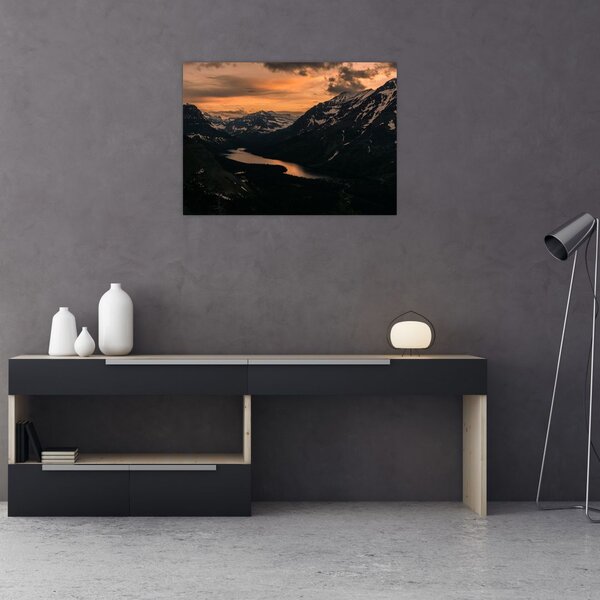 Slika jezera između planina (70x50 cm)