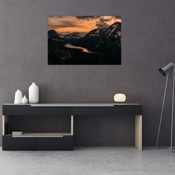 Slika jezera između planina (90x60 cm)