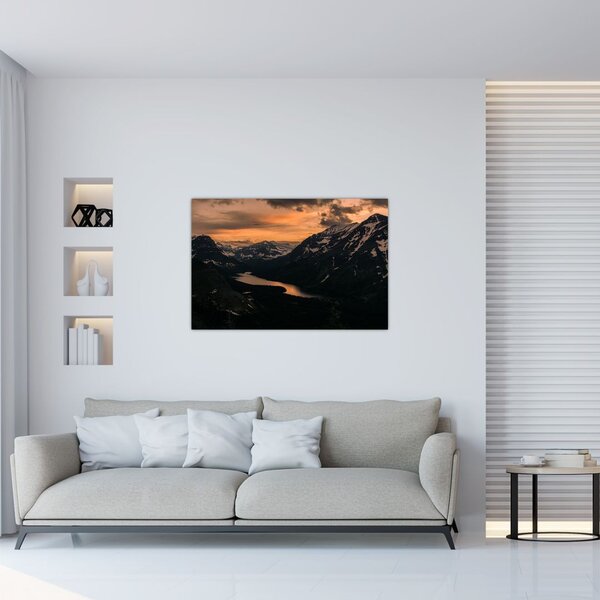 Slika jezera između planina (90x60 cm)