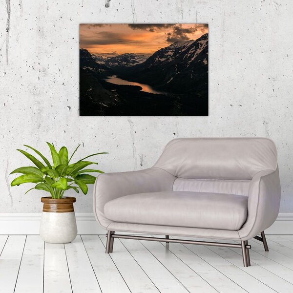 Slika jezera između planina (70x50 cm)