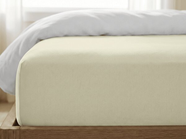 Jersey plahta s likrom svijetlo krem 180 x 200 cm