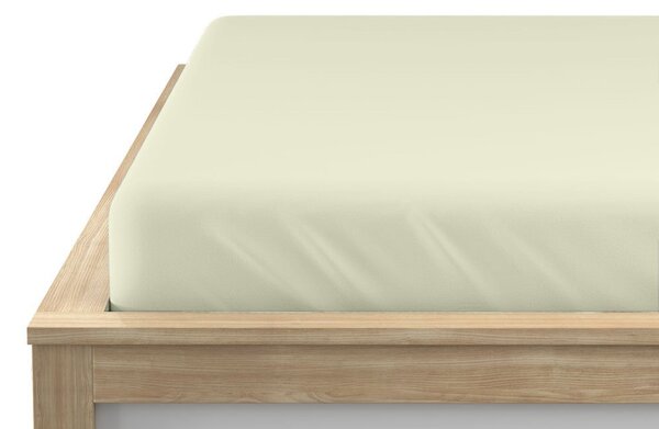 Jersey plahta s likrom svijetlo krem 180 x 200 cm