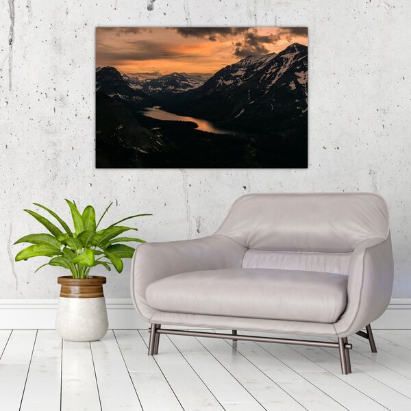 Slika jezera između planina (90x60 cm)