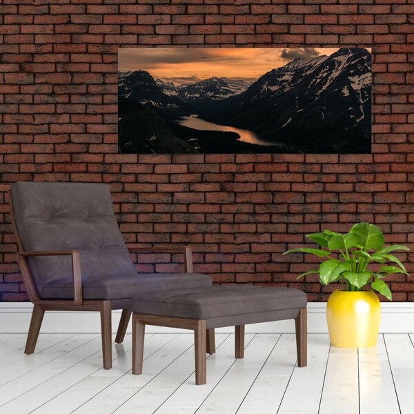 Slika jezera između planina (120x50 cm)