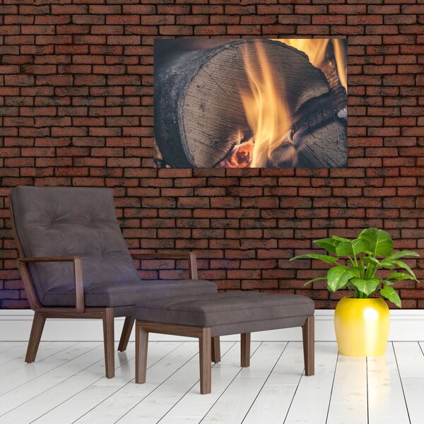 Slika drva koje gori (90x60 cm)