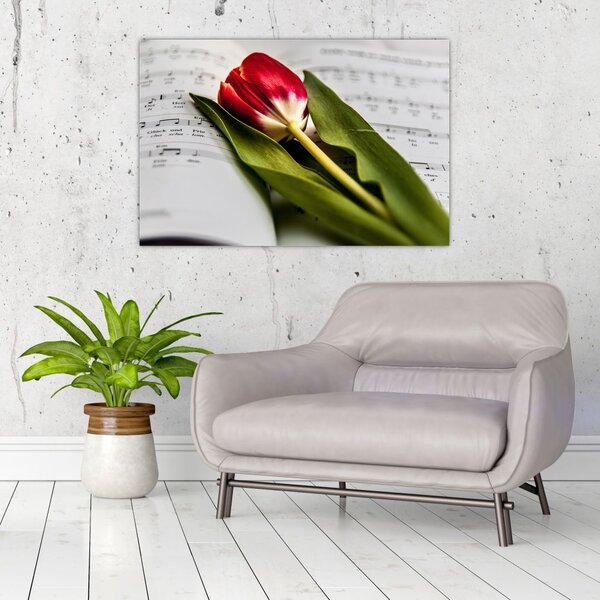 Slika crvenog tulipana (90x60 cm)