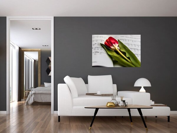 Slika crvenog tulipana (90x60 cm)