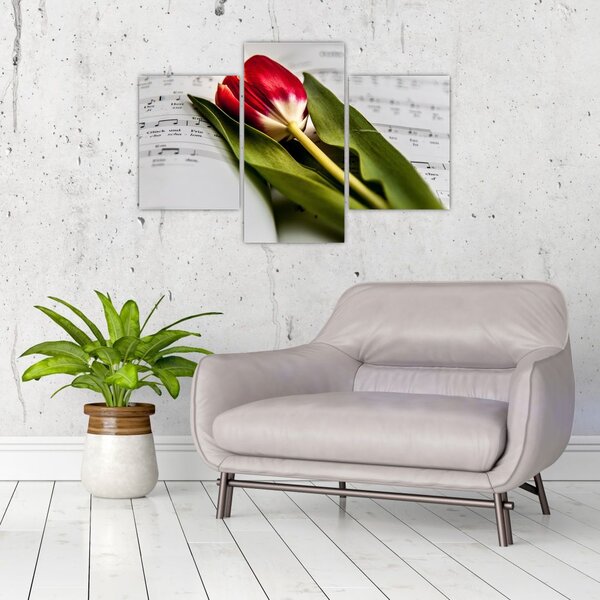 Slika crvenog tulipana (90x60 cm)