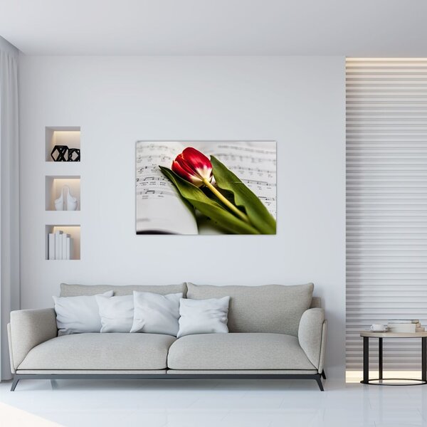 Slika crvenog tulipana (90x60 cm)