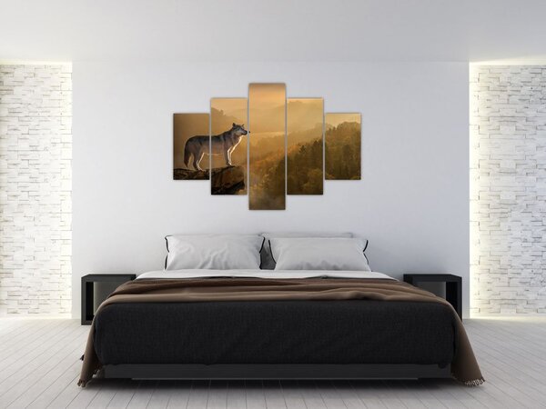 Slika vuka na stijeni (150x105 cm)