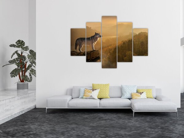 Slika vuka na stijeni (150x105 cm)