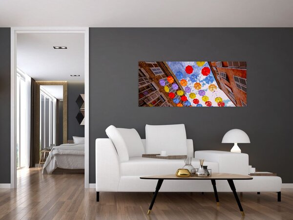 Slika šarenih kišobrana (120x50 cm)