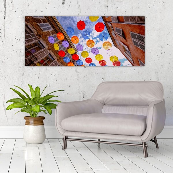 Slika šarenih kišobrana (120x50 cm)