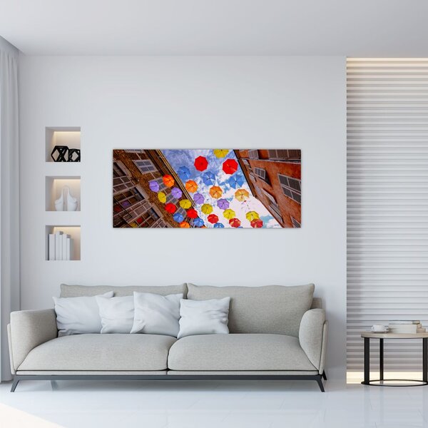Slika šarenih kišobrana (120x50 cm)