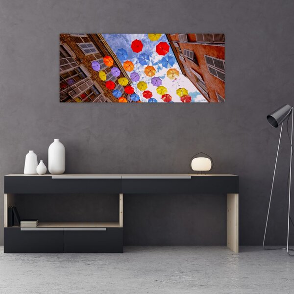 Slika šarenih kišobrana (120x50 cm)
