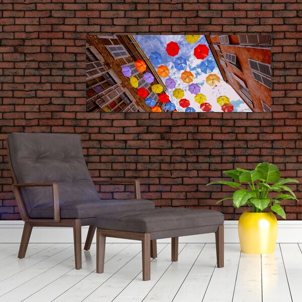 Slika šarenih kišobrana (120x50 cm)