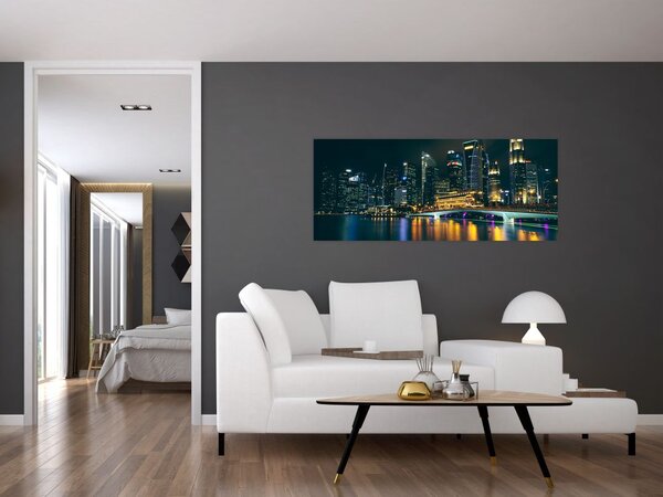 Slika noćnog Singapura (120x50 cm)