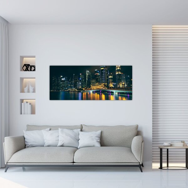 Slika noćnog Singapura (120x50 cm)