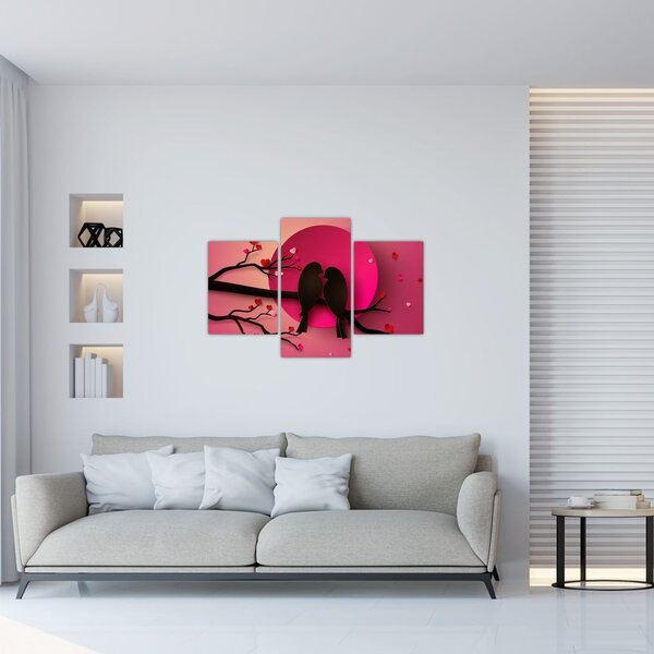 Slika - Zaljubljene ptice (90x60 cm)