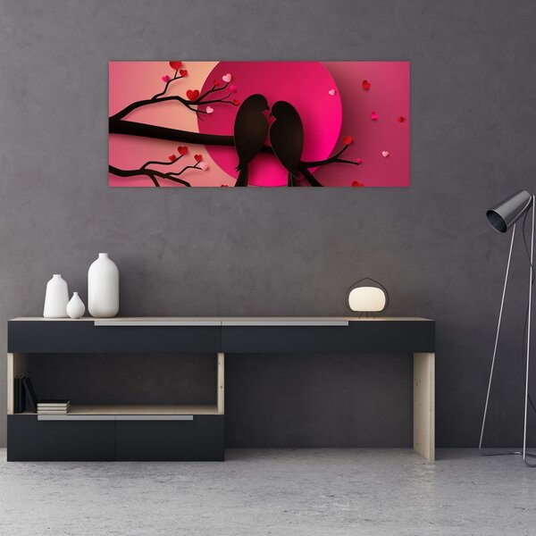 Slika - Zaljubljene ptice (120x50 cm)