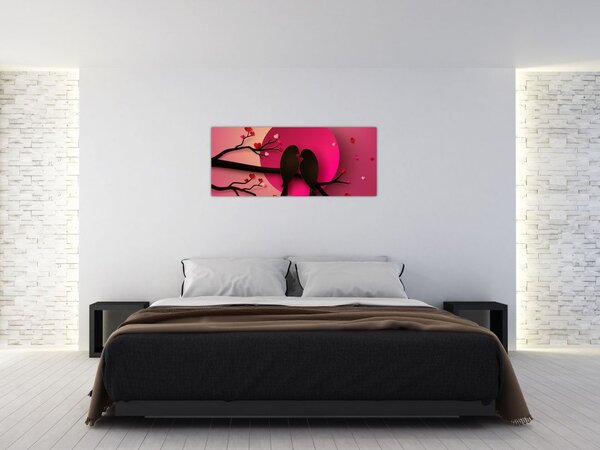 Slika - Zaljubljene ptice (120x50 cm)