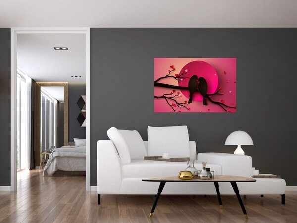Slika - Zaljubljene ptice (90x60 cm)