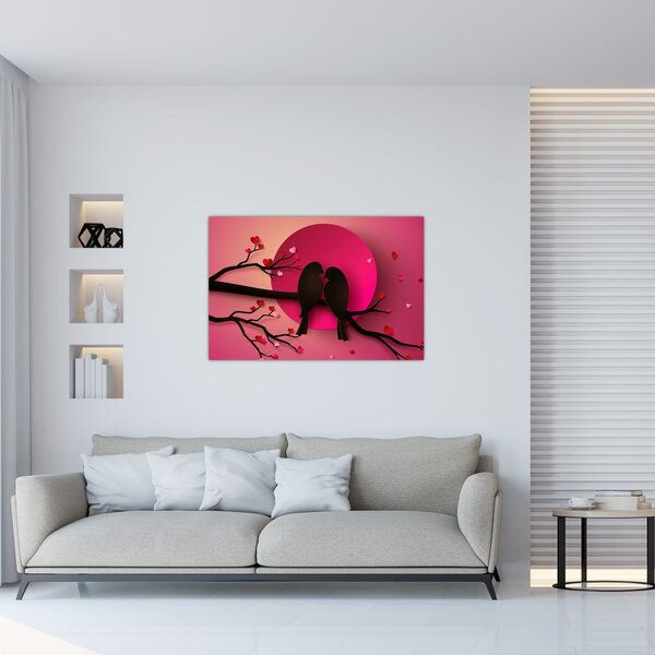 Slika - Zaljubljene ptice (90x60 cm)