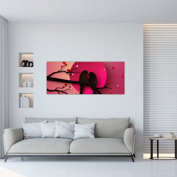 Slika - Zaljubljene ptice (120x50 cm)
