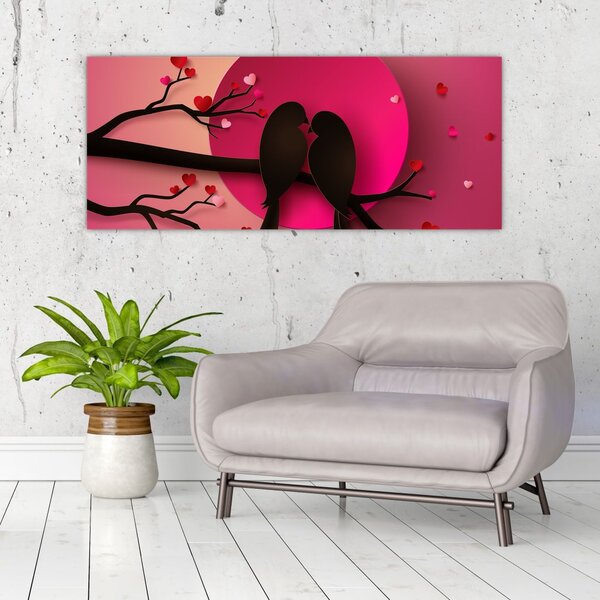 Slika - Zaljubljene ptice (120x50 cm)